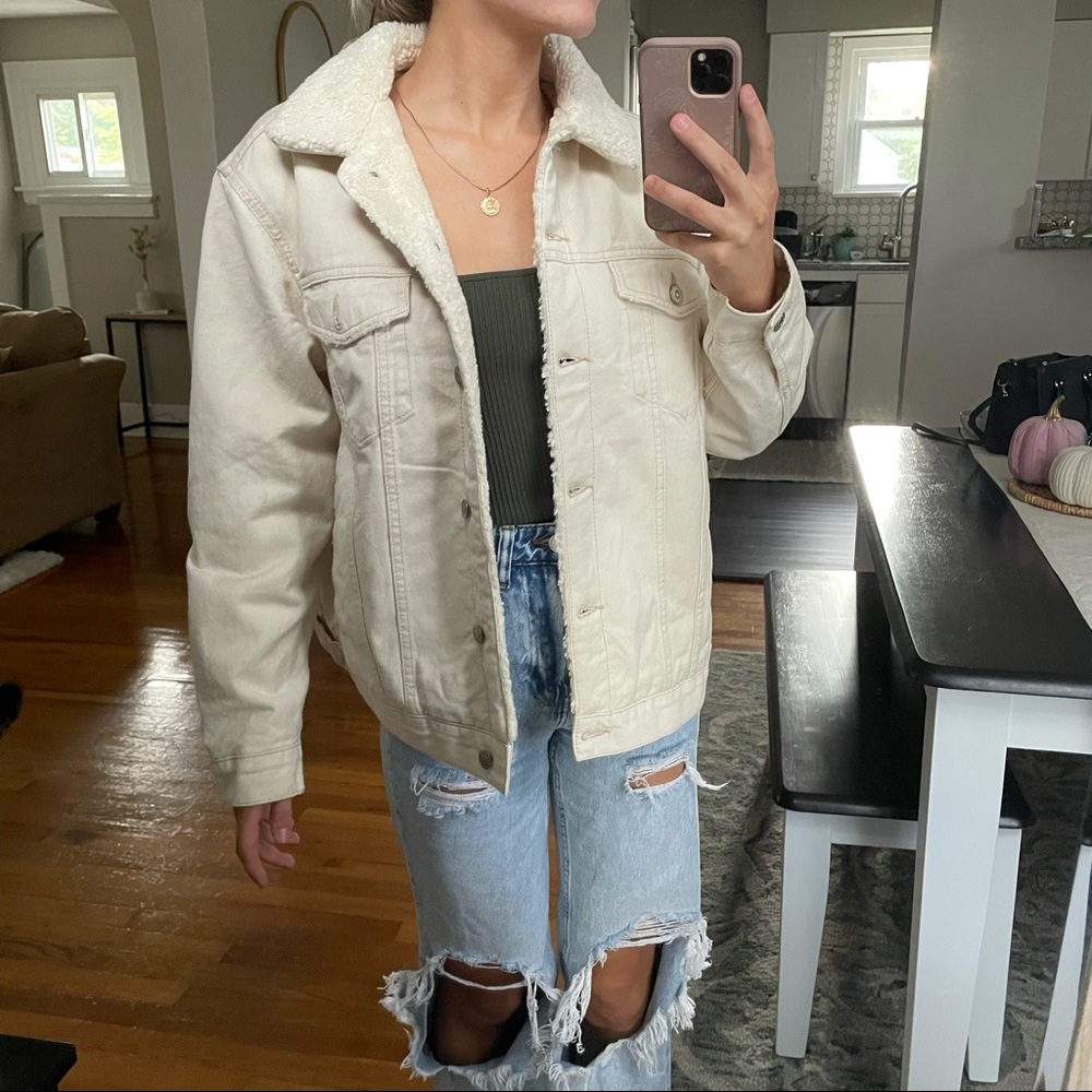 TopShop Moto Sherpa Lined Jacket